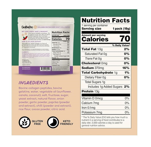 GoBeDo Collagen Protein Chips (10 Individual Packs)