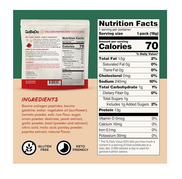 GoBeDo Collagen Protein Chips (10 Individual Packs)